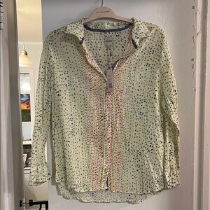 NIC+ZOE Yellow Multi Dot Print Top